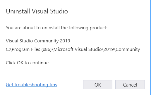 Visual Studio Uninstall Clean